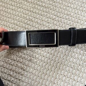 Prada Black Leather Men's Belt